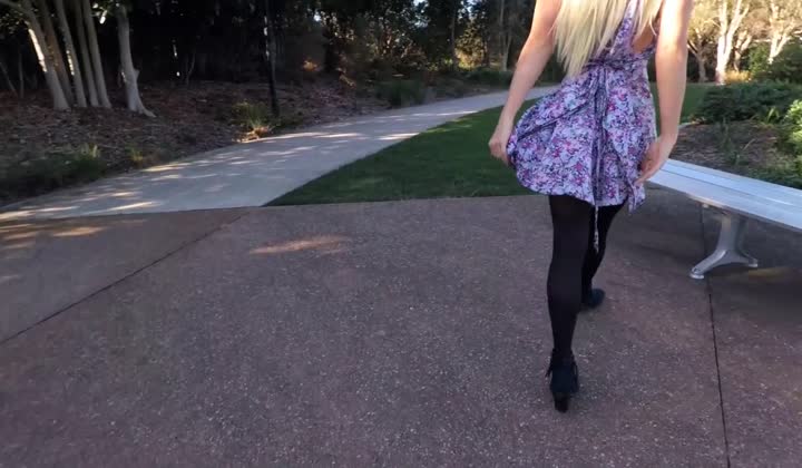 Sexy Blonde Creampied During Walk