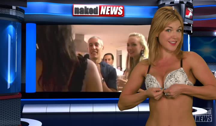Naked Girl As TV Reporters